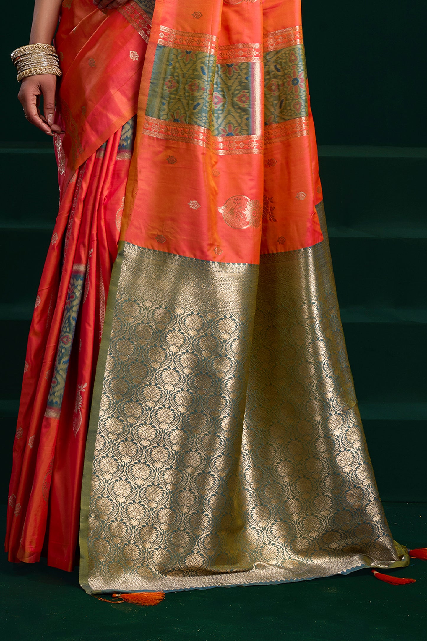 Orange Woven Silk Saree-SAR12703_4_SareeButa.com