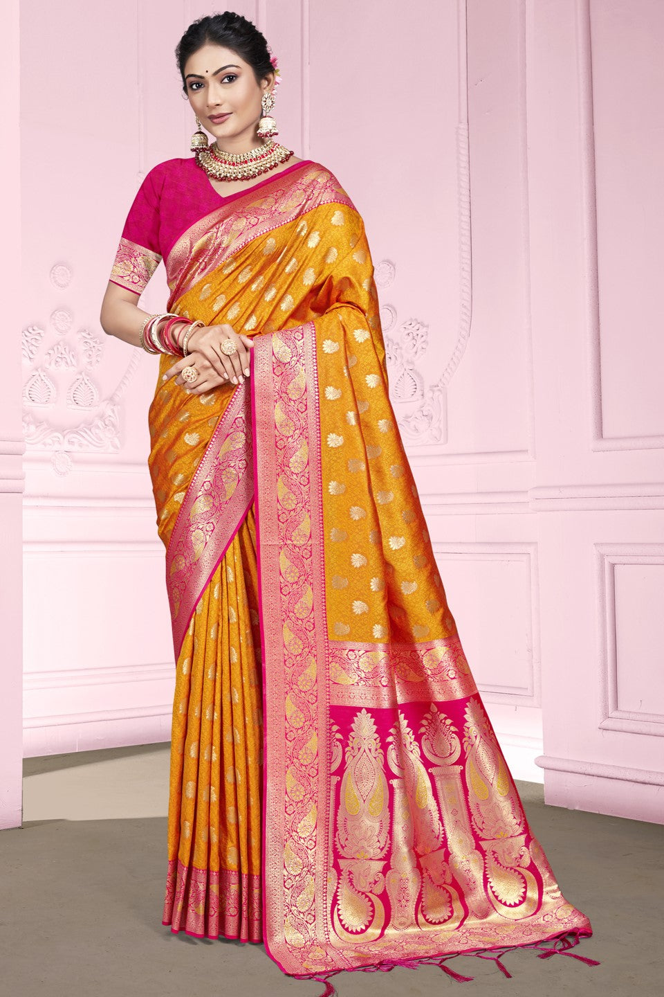 orange-woven-silk-saree-zb132937_1_SareeButa.com