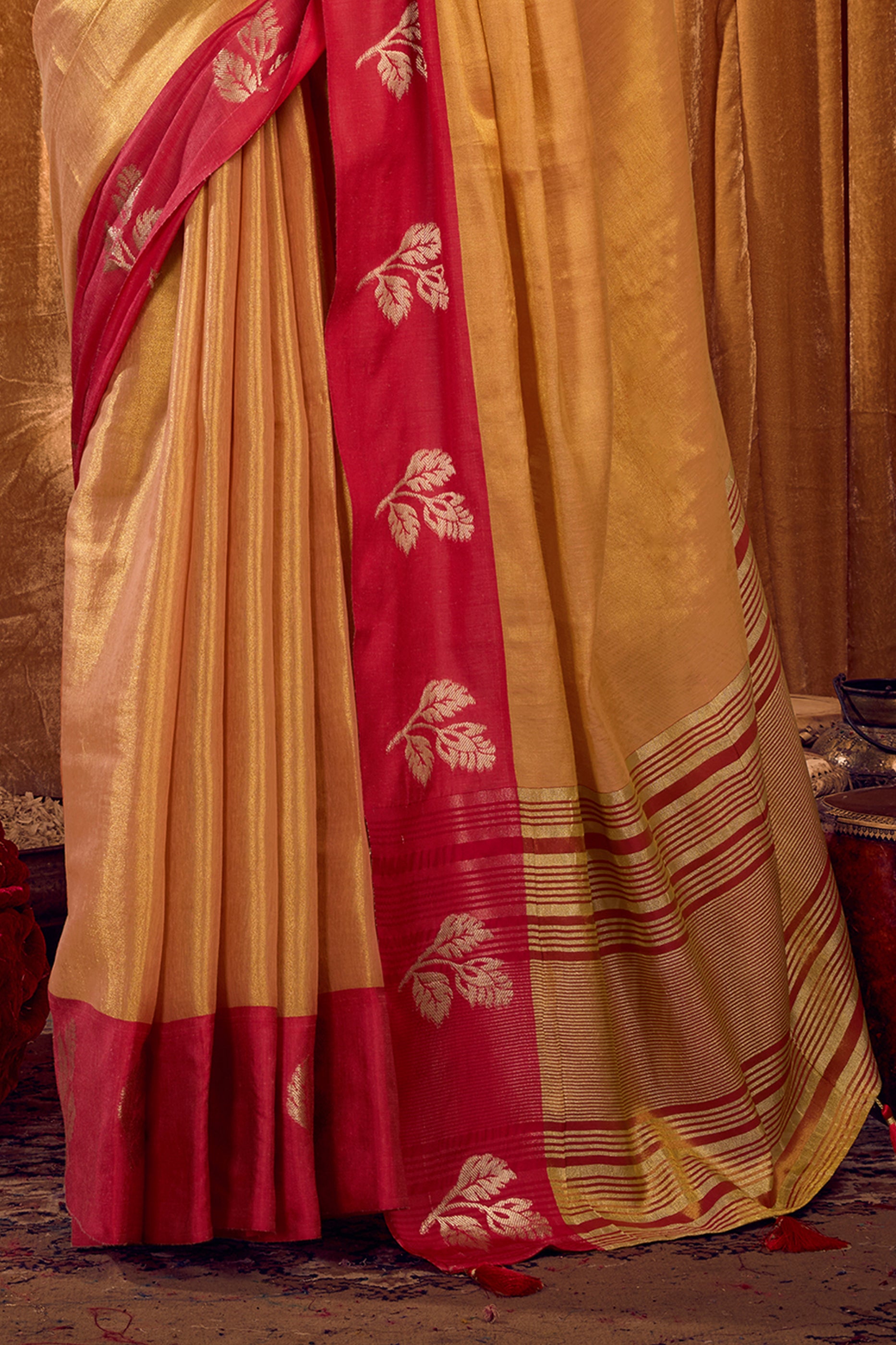 Orange Woven Tissue Saree-SAR12637_4_SareeButa.com