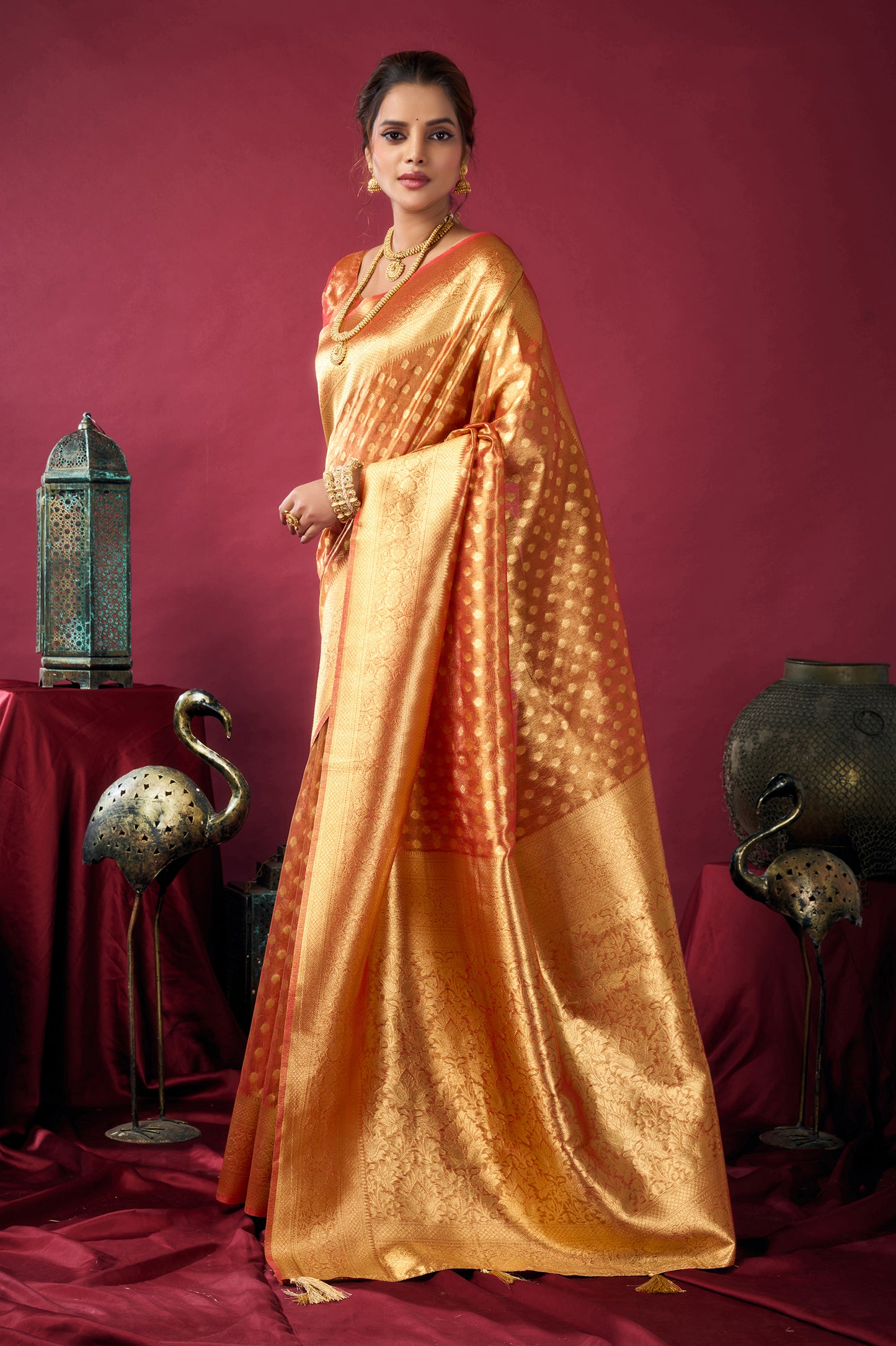 Orange Woven Tissue Silk Saree-SAR12613_3_SareeButa.com