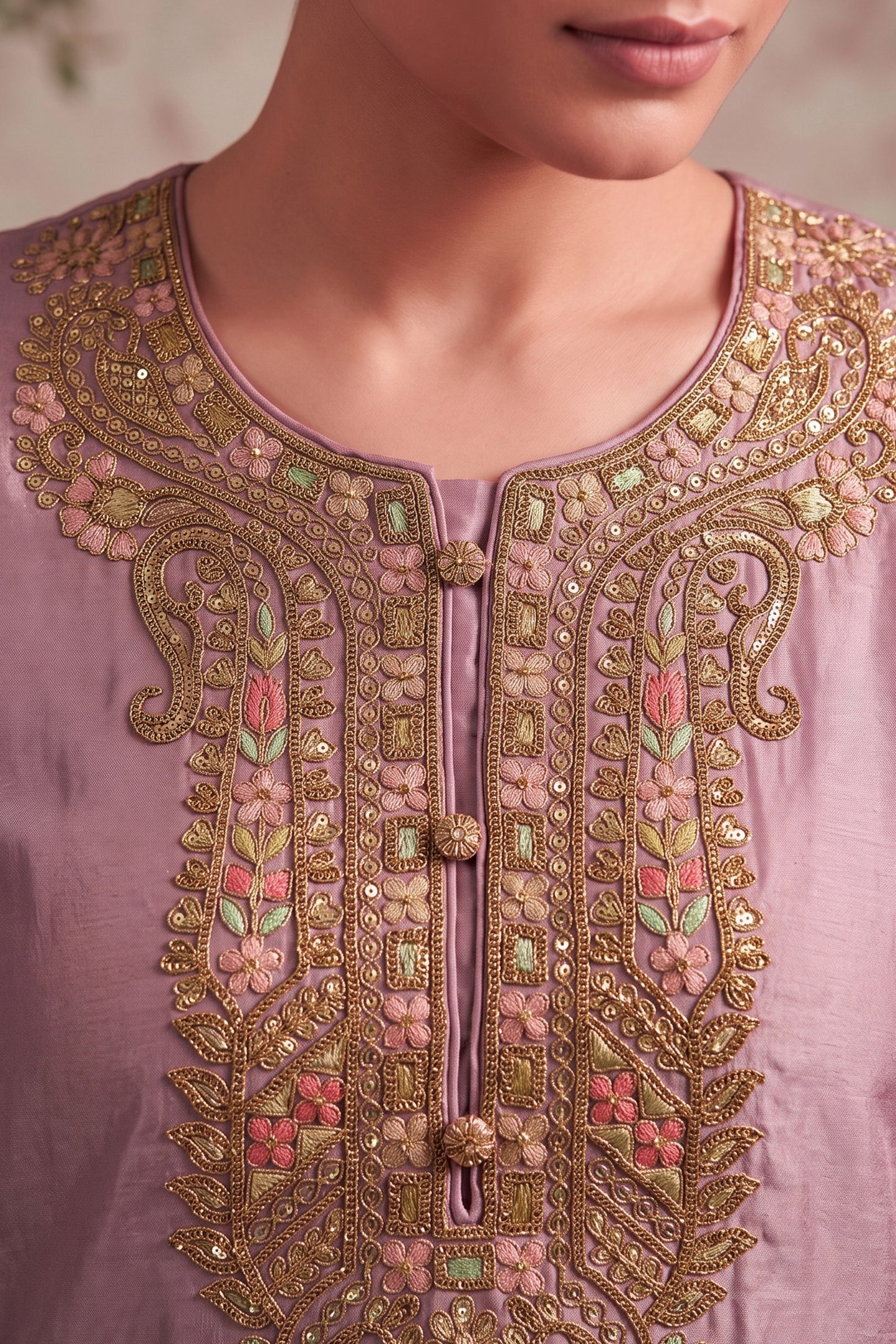 Orchid Pink Readymade Embroidered Simar Silk Suit-SAR13008_2_SareeButa.com