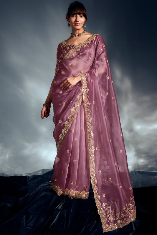 Orchid Purple Embroidered Tissue Silk Saree-SAR10216_1_SareeButa.com