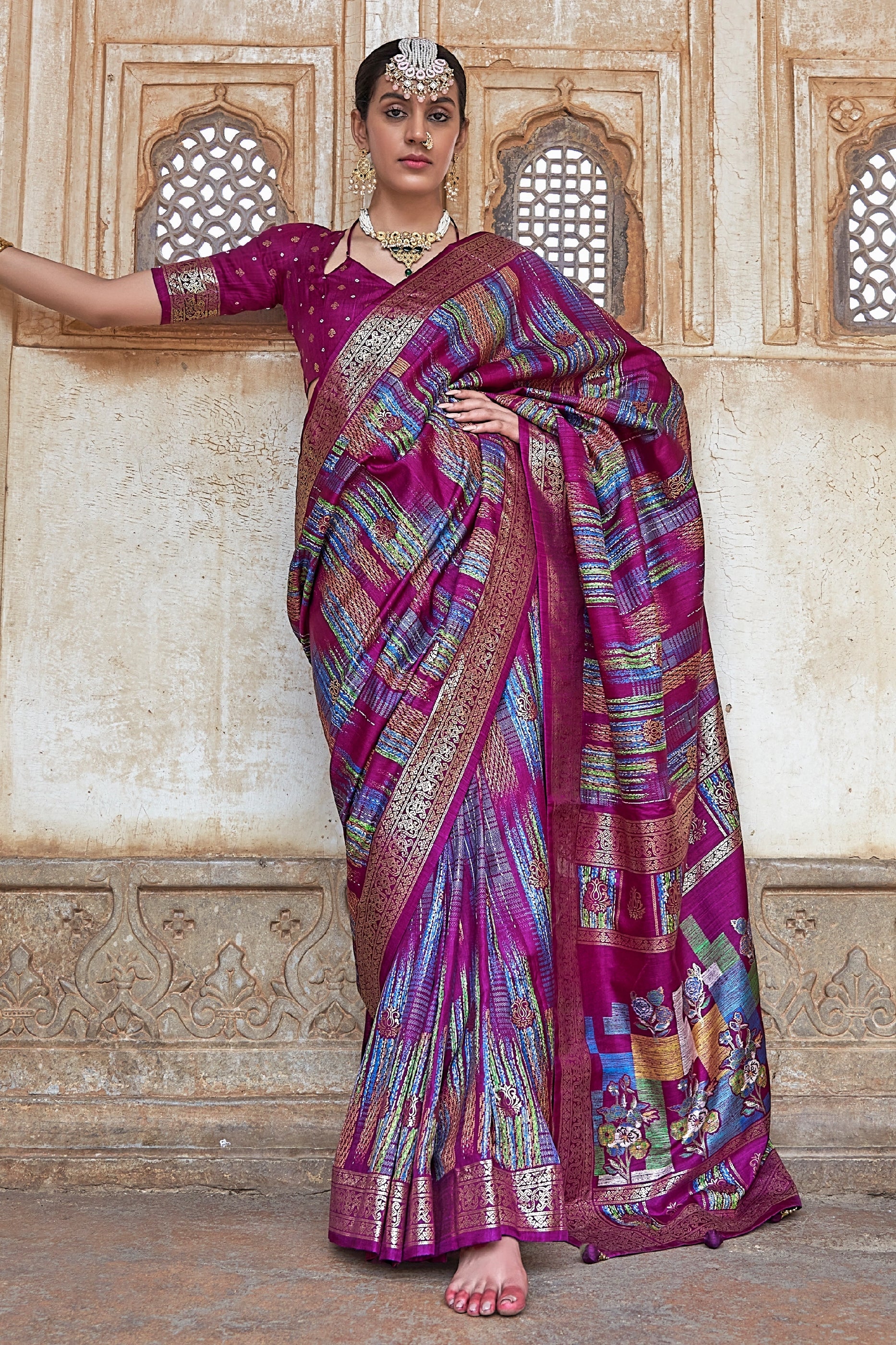 Orchid Purple Printed Patola Silk Saree-SAR11307_1_SareeButa.com