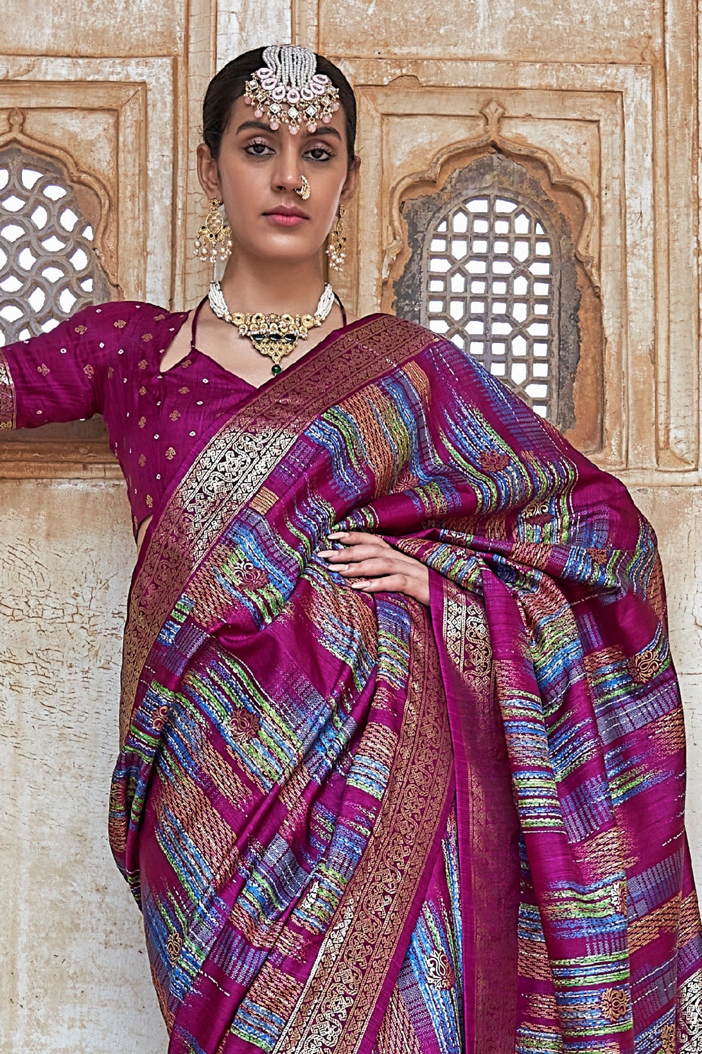 Orchid Purple Printed Patola Silk Saree-SAR11307_3_SareeButa.com