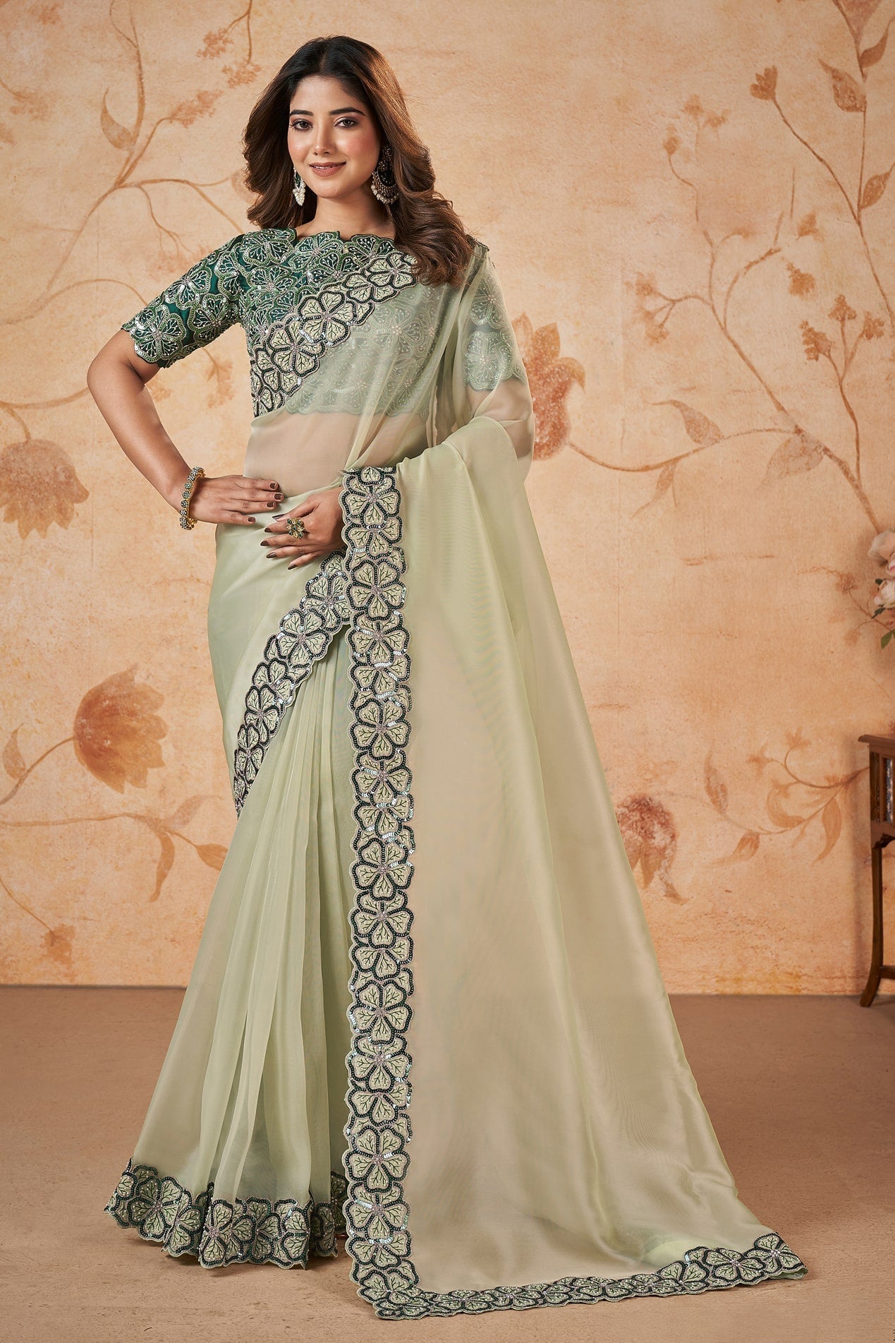 green-organza-georgette-net-saree-zb140010_1_SareeButa.com