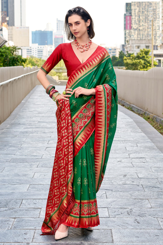 Parrot Green Woven Silk Saree-ZB134698_1_SareeButa.com