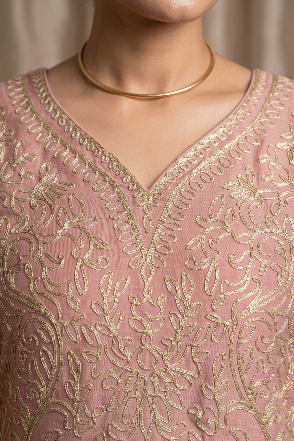 Pastel Pink Readymade Embroidered Chinon Palazzo Suit-SAR13357_3_SareeButa.com