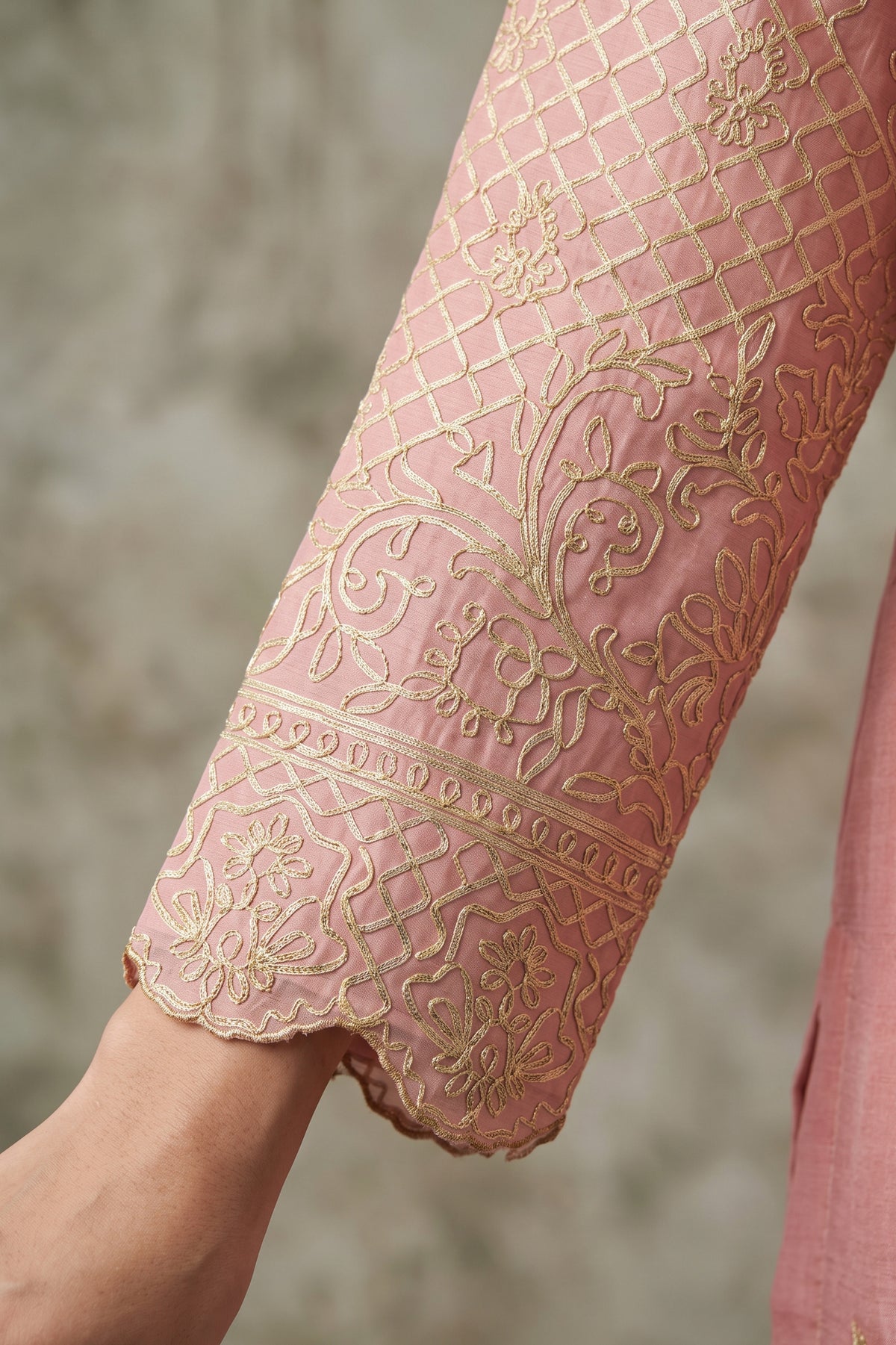 Pastel Pink Readymade Embroidered Chinon Palazzo Suit-SAR13357_5_SareeButa.com