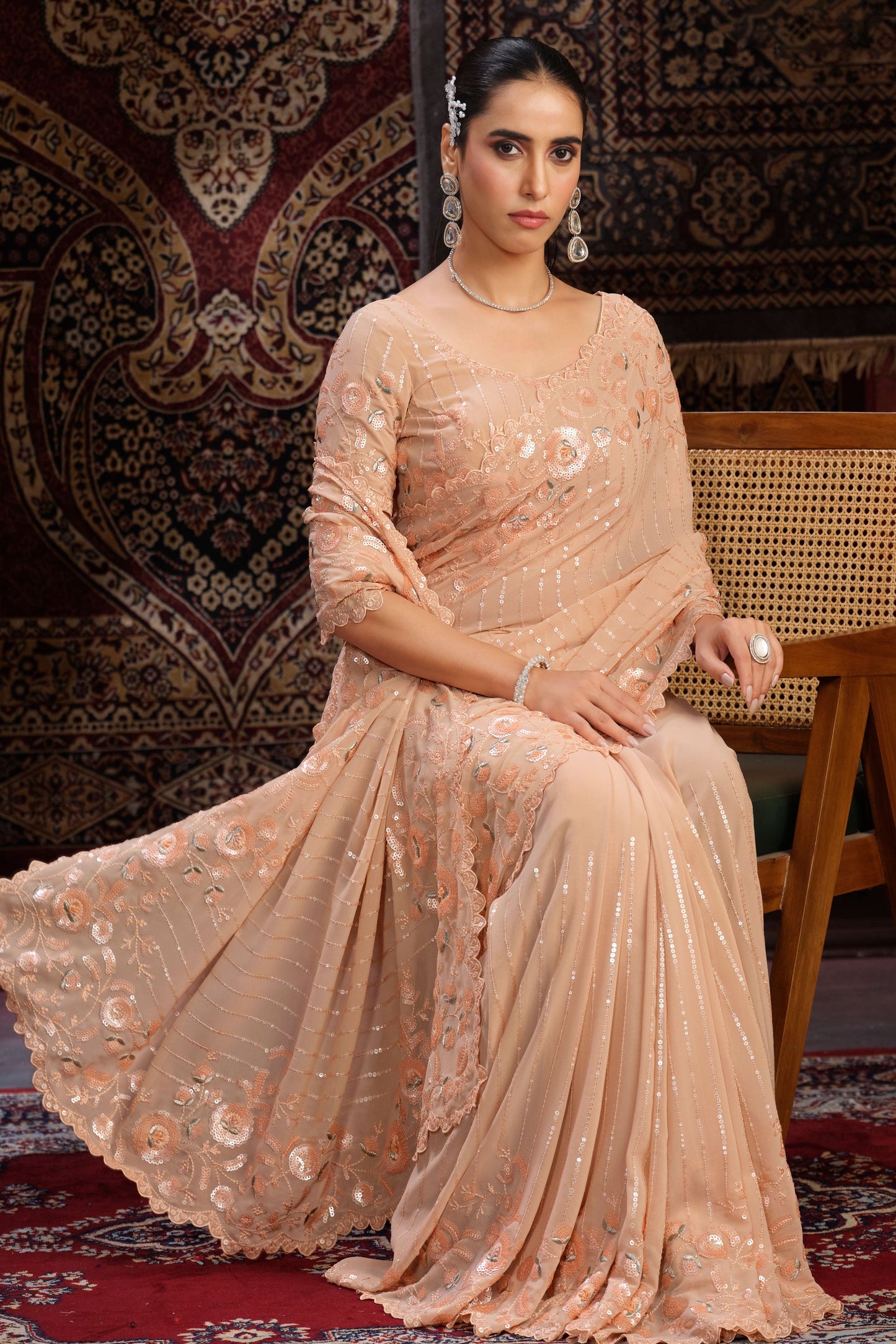 peach-georgette-sequin-saree-zb131769_4_SareeButa.com