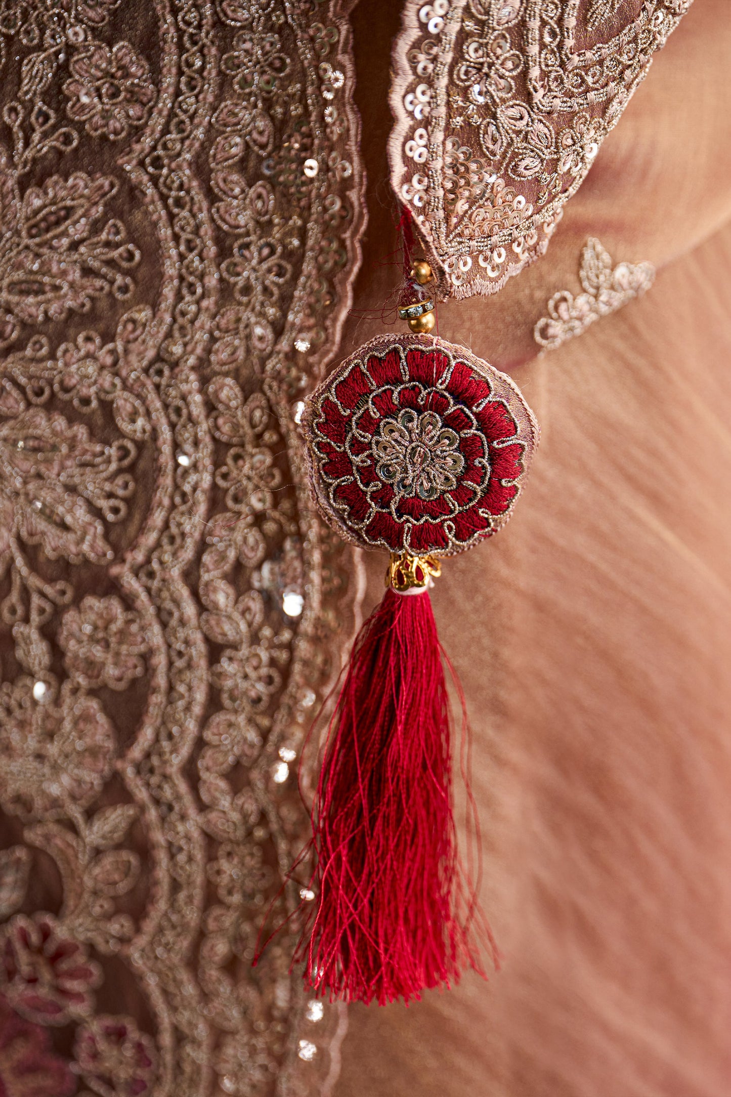 Peach Embroidered Georgette Saree-SAR10970_4_SareeButa.com