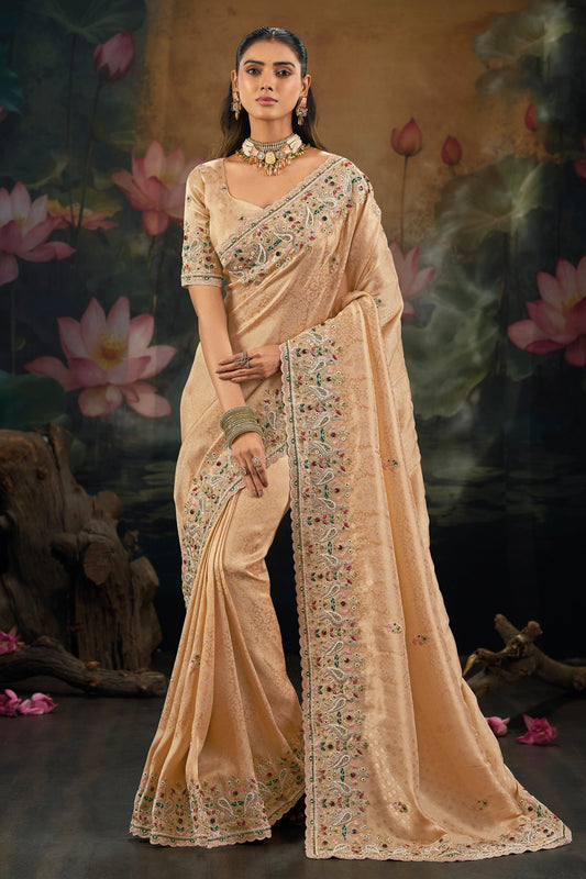 Peach Embroidered Kanjivaram Silk Saree-SAR12289_1_SareeButa.com