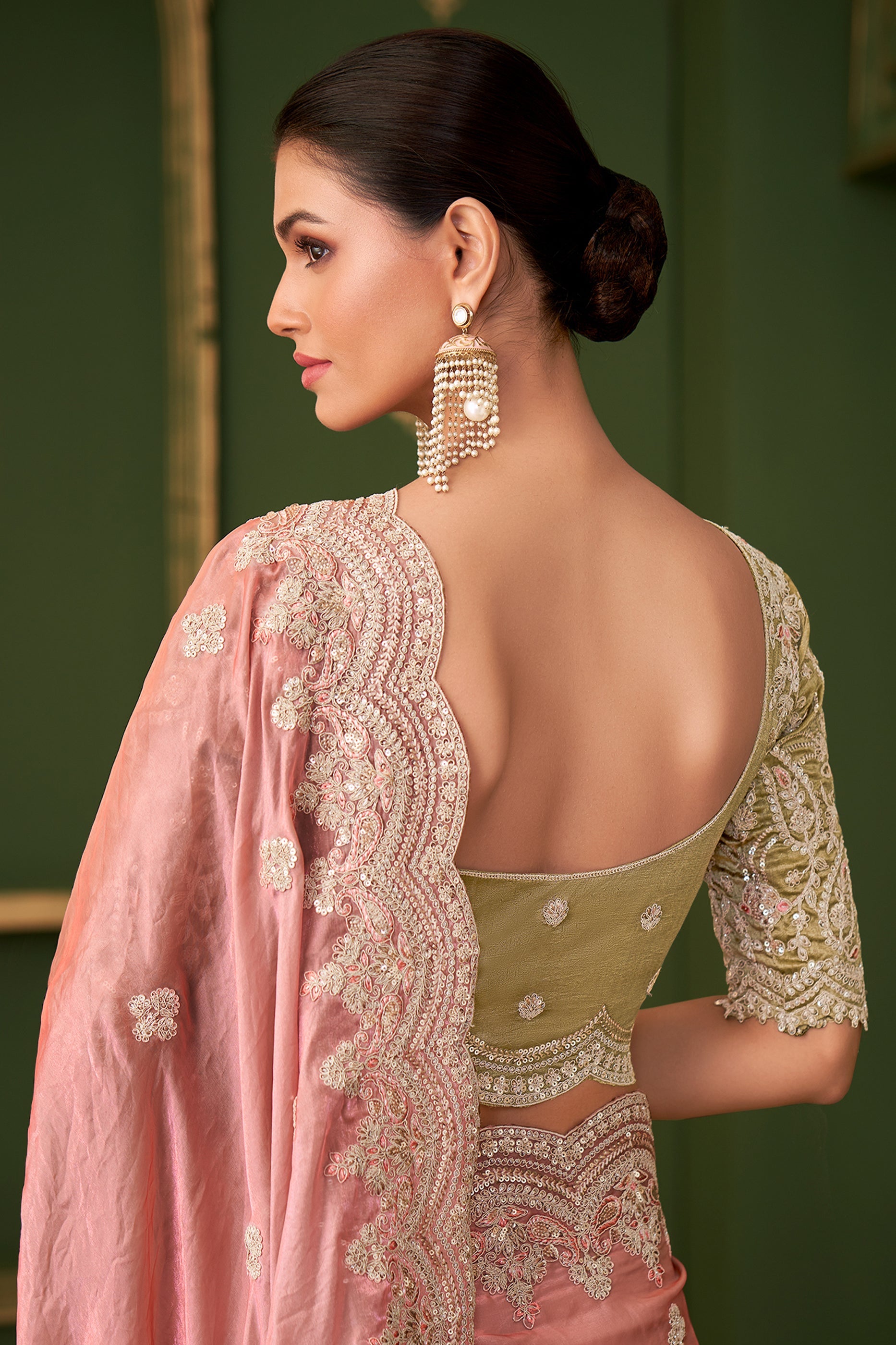 Peach Embroidered Satin Georgette Saree-SAR10960_2_SareeButa.com
