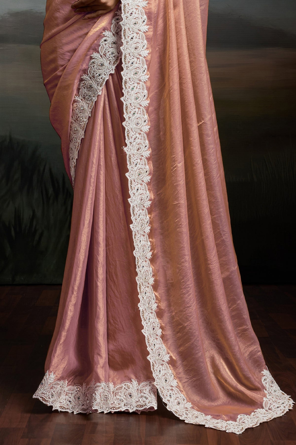 Peach Metallic Satin Velvet Saree-SAR12922_6_SareeButa.com