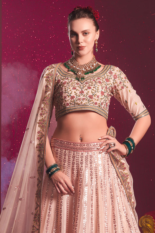 Peach Readymade Embroidered Silk Lehenga-SAR10713_4_SareeButa.com
