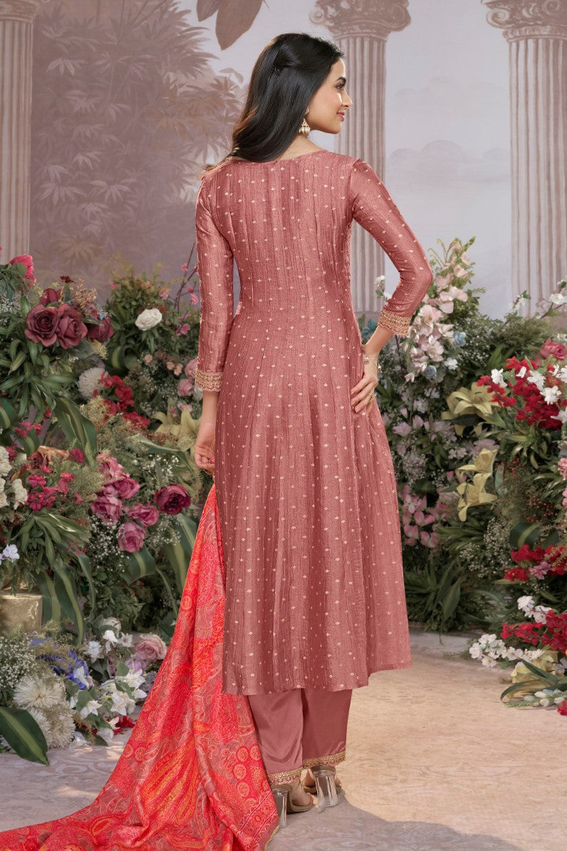 Peach Readymade Tissue Silk Anarkali Suit-SS979_3_SareeButa.com