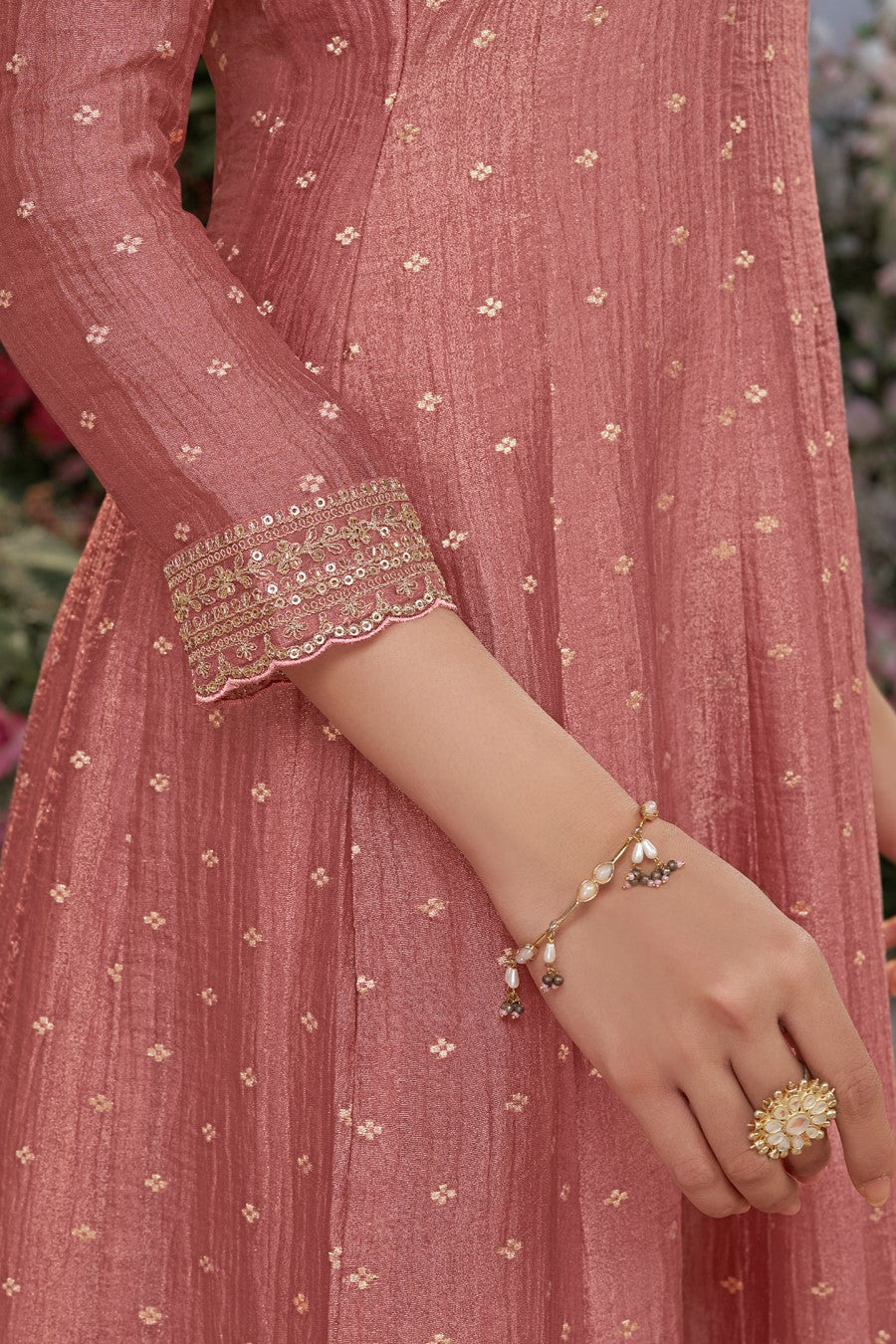 Peach Readymade Tissue Silk Anarkali Suit-SS979_5_SareeButa.com