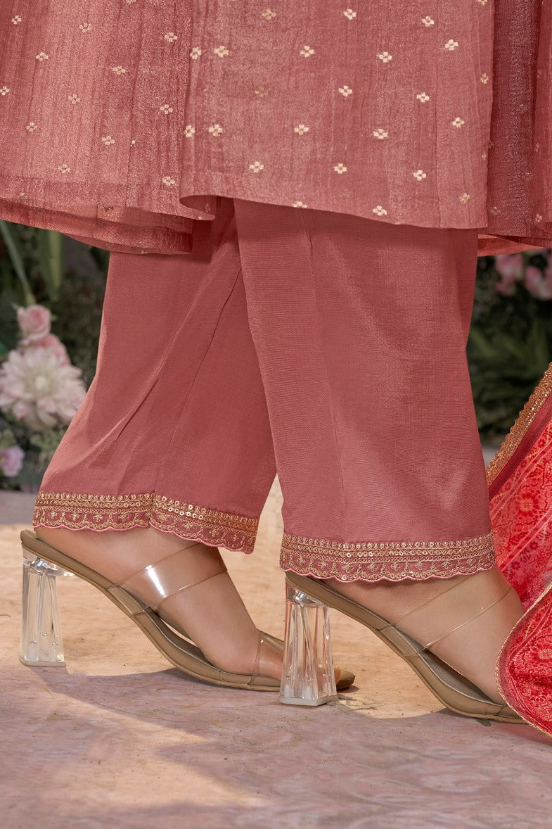 Peach Readymade Tissue Silk Anarkali Suit-SS979_6_SareeButa.com