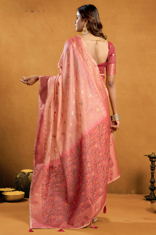 Peach Woven Cotton Silk Saree-SAR12608_2_SareeButa.com