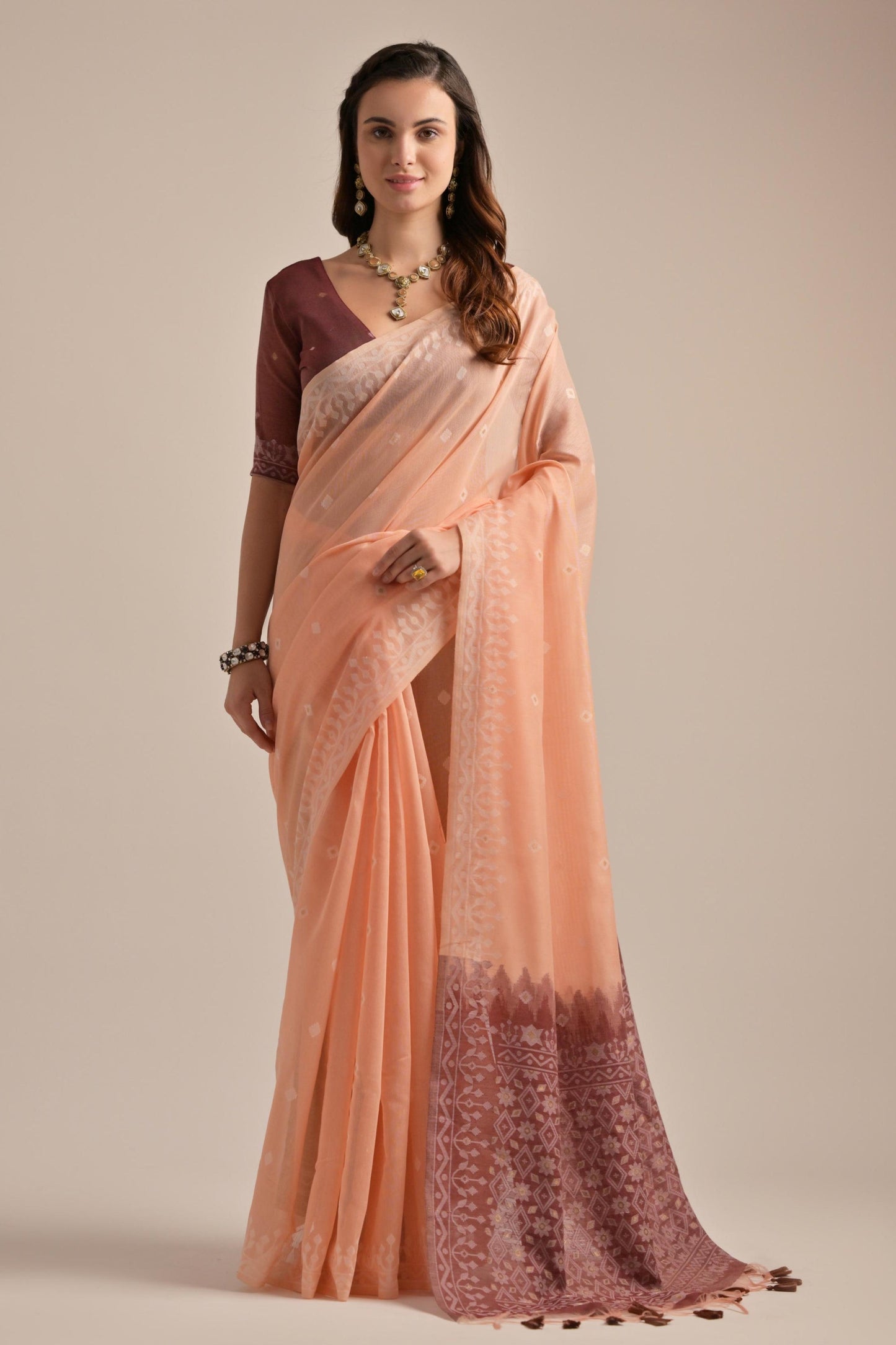 peach-woven-muga-cotton-saree-zb132649_1_SareeButa.com