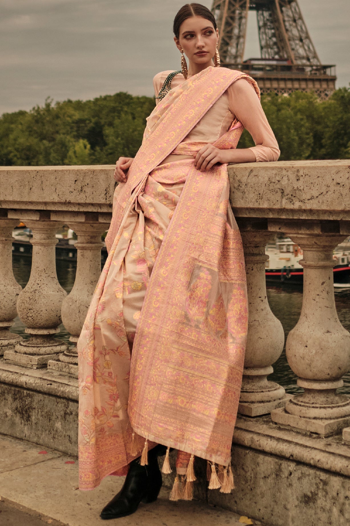 peach-woven-organza-saree-zb131979_1_SareeButa.com