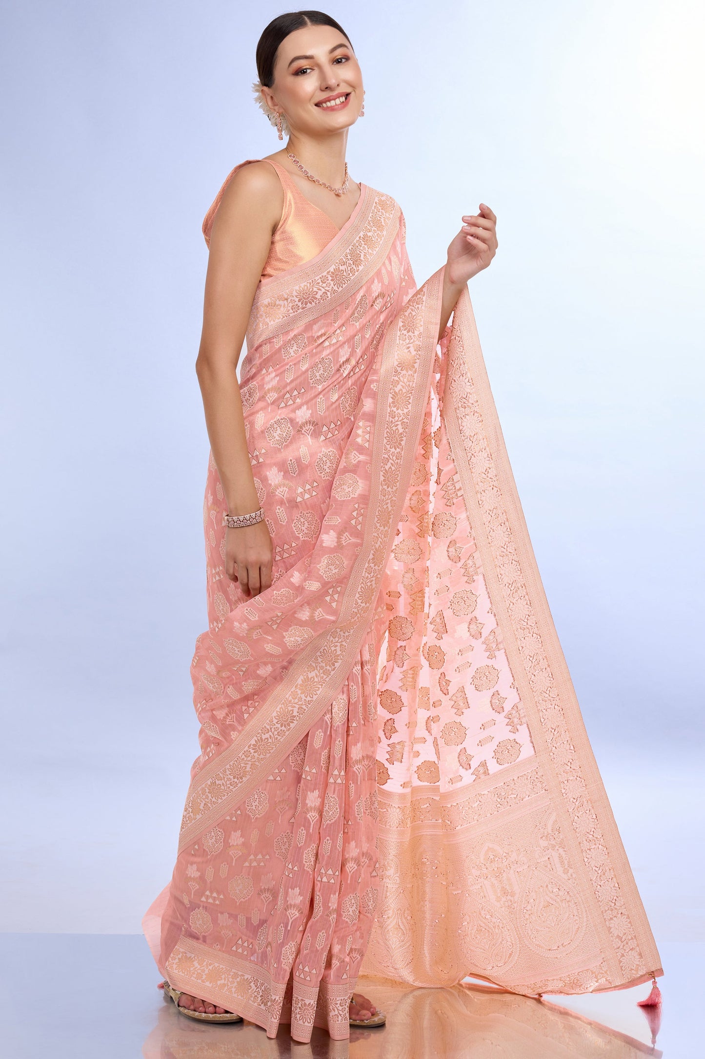 peach-woven-organza-saree-zb132168_1_SareeButa.com