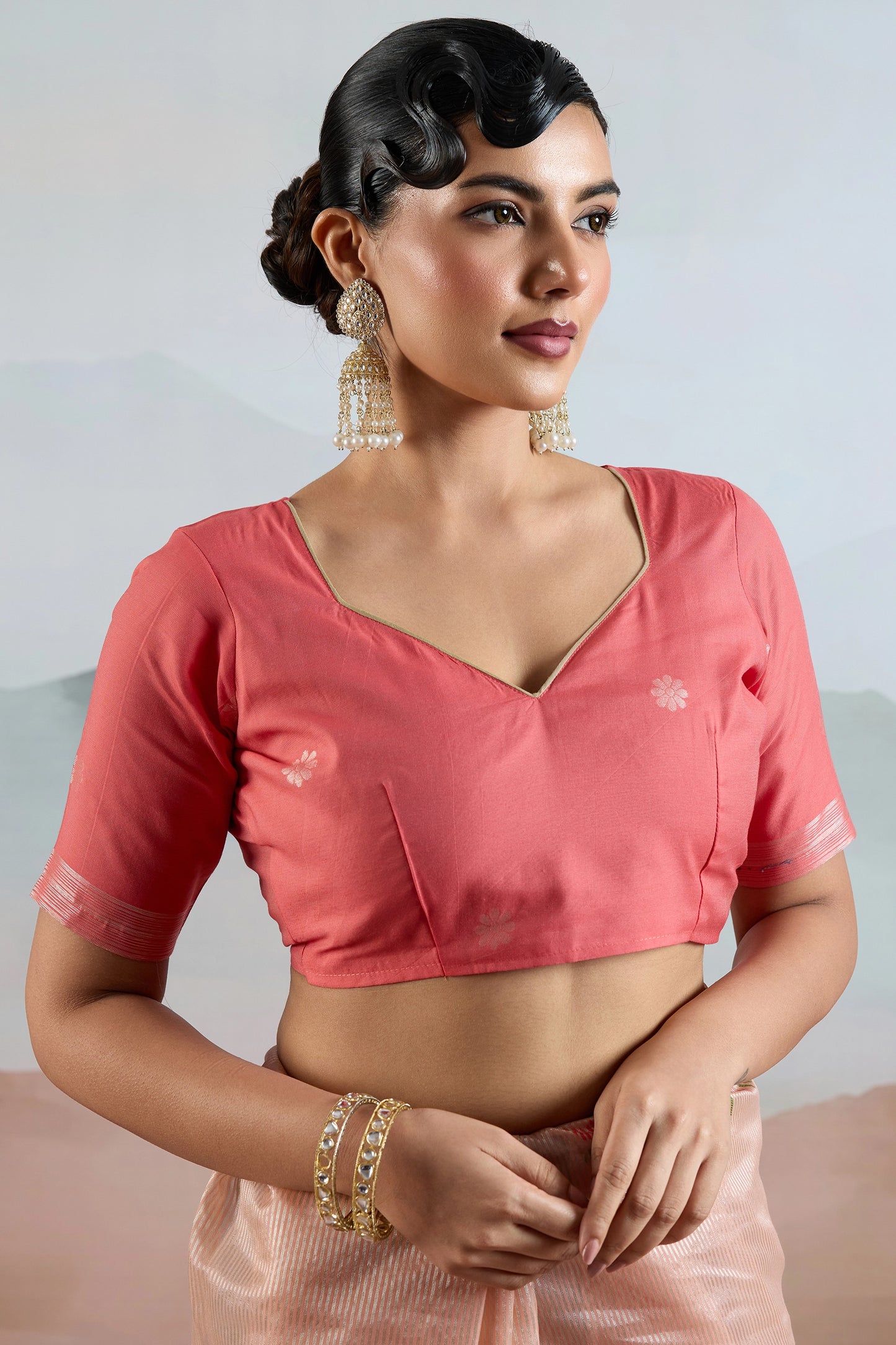 Peach Zari Tissue Brasso saree-SAR12296_4_SareeButa.com