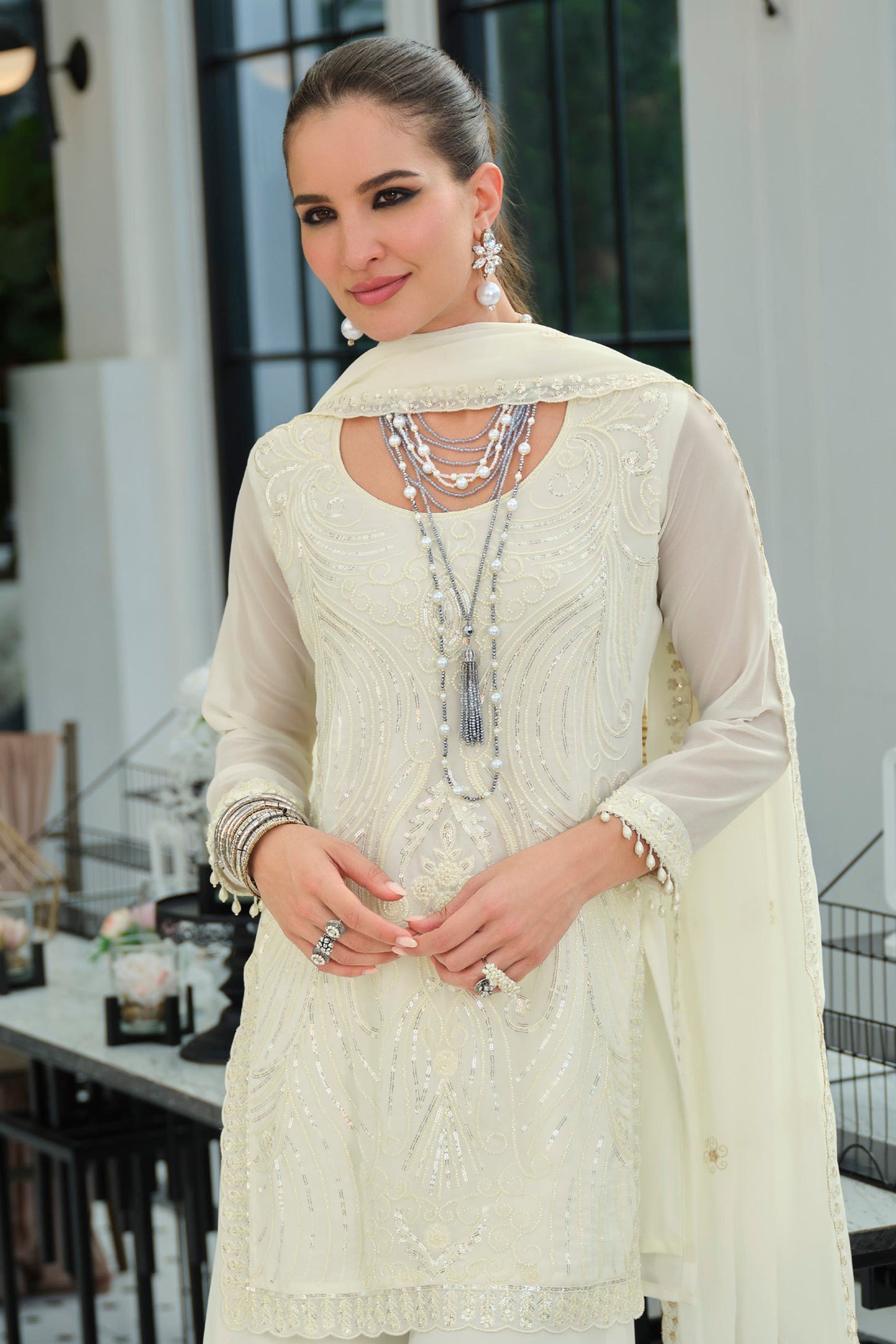 Pearl White Readymade Embroidered Georgette Palazzo Suit-SAR11730_3_SareeButa.com