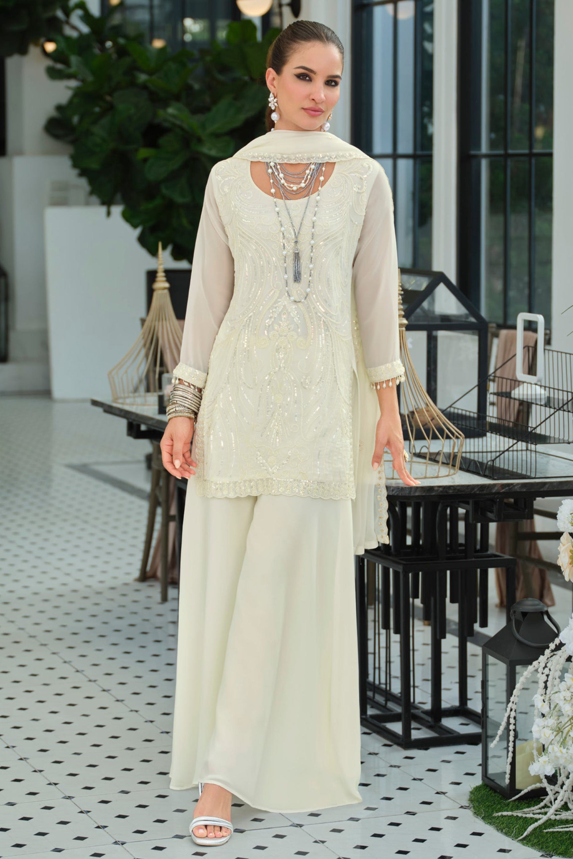 Pearl White Readymade Embroidered Georgette Palazzo Suit-SAR11730_4_SareeButa.com