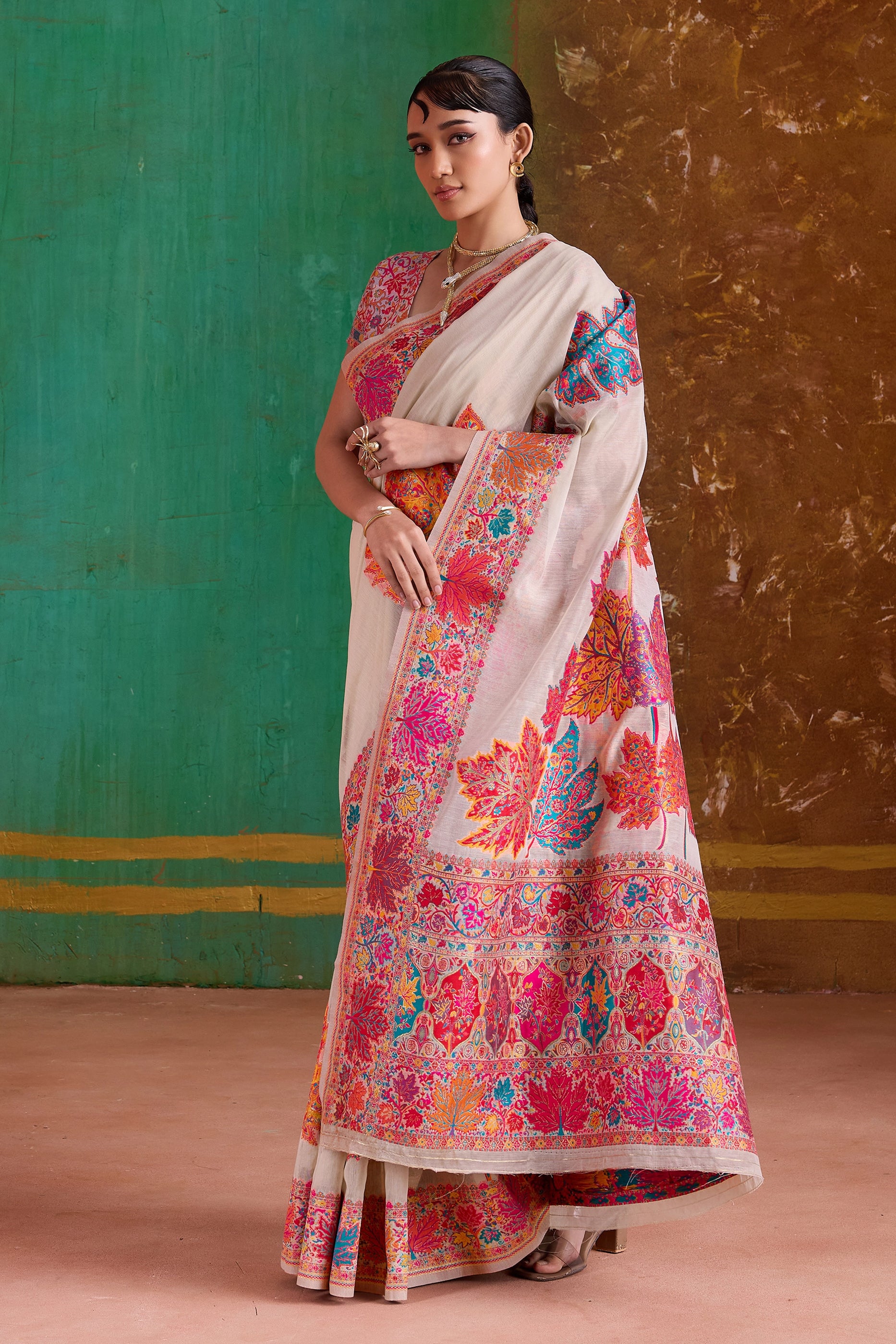Pearl White Woven Modal Cotton Saree-SAR11893_3_SareeButa.com