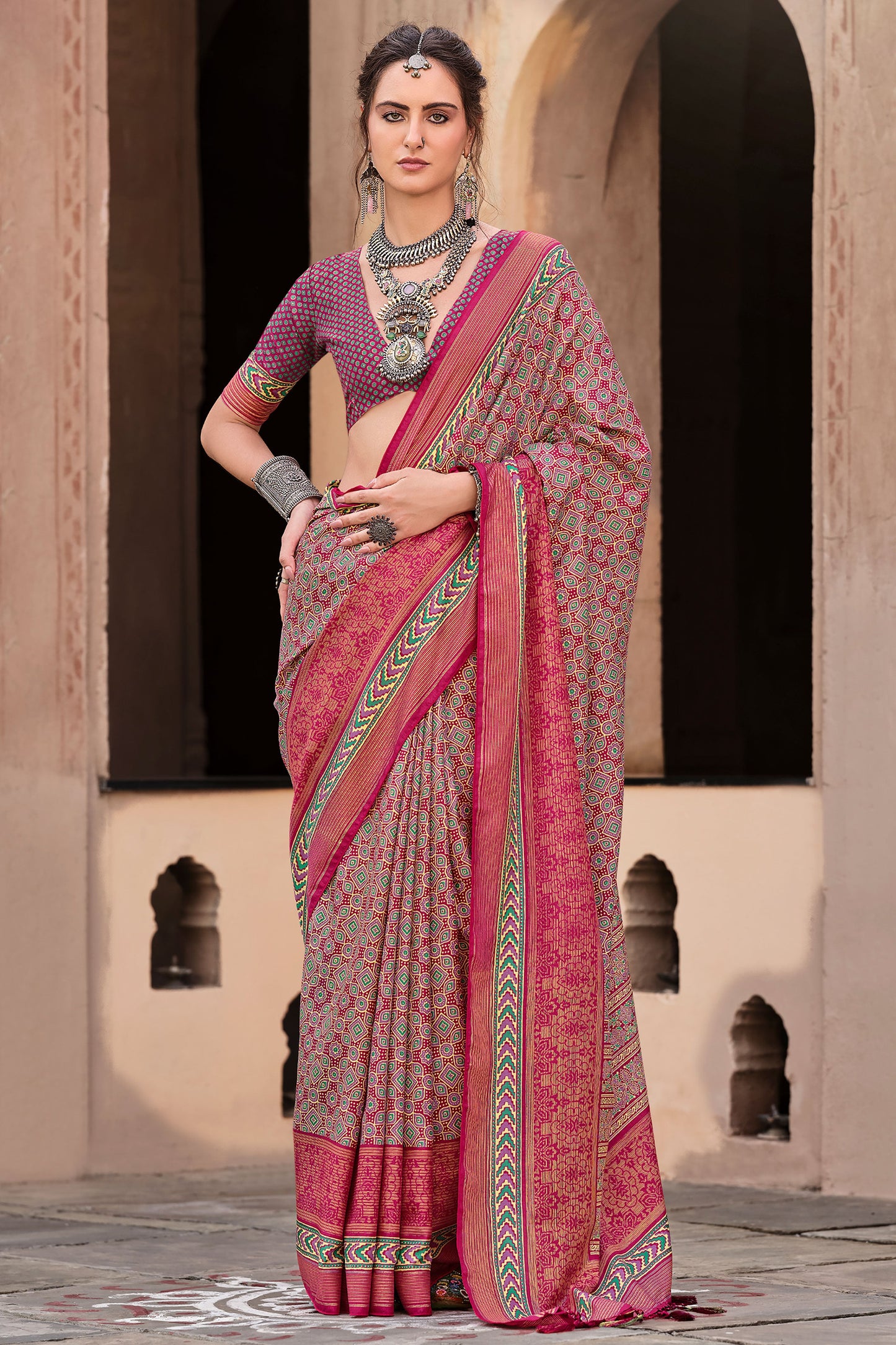 pink-ajrakh-print-silk-saree-zb132878_1_SareeButa.com