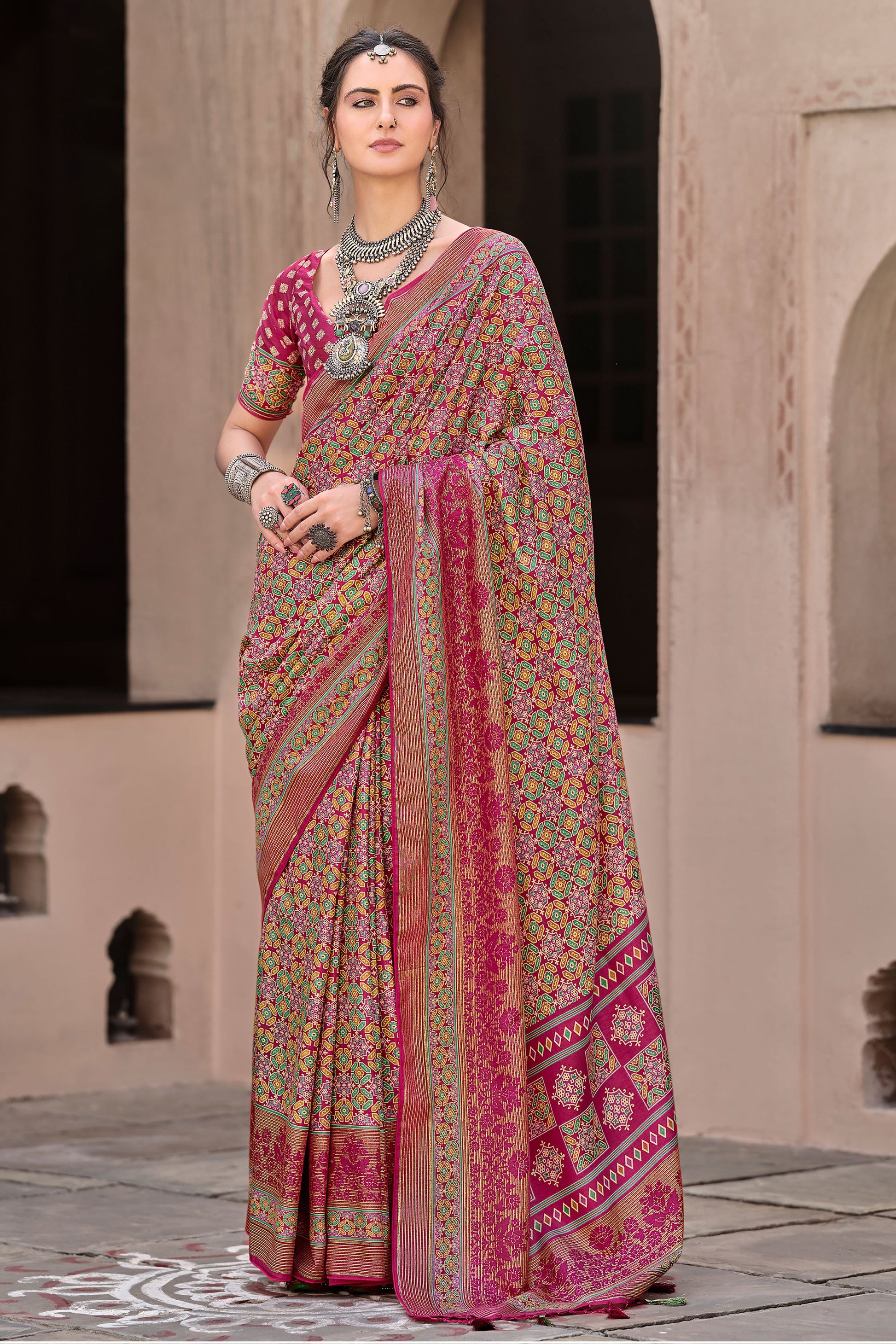 pink-ajrakh-print-silk-saree-zb132883_1_SareeButa.com