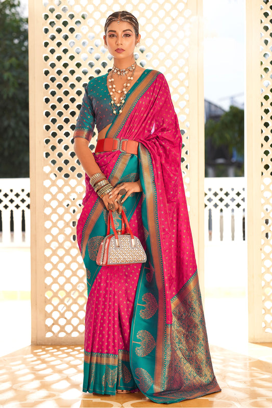 Pink Banarasi Silk Saree-ZB133019_1_SareeButa.com