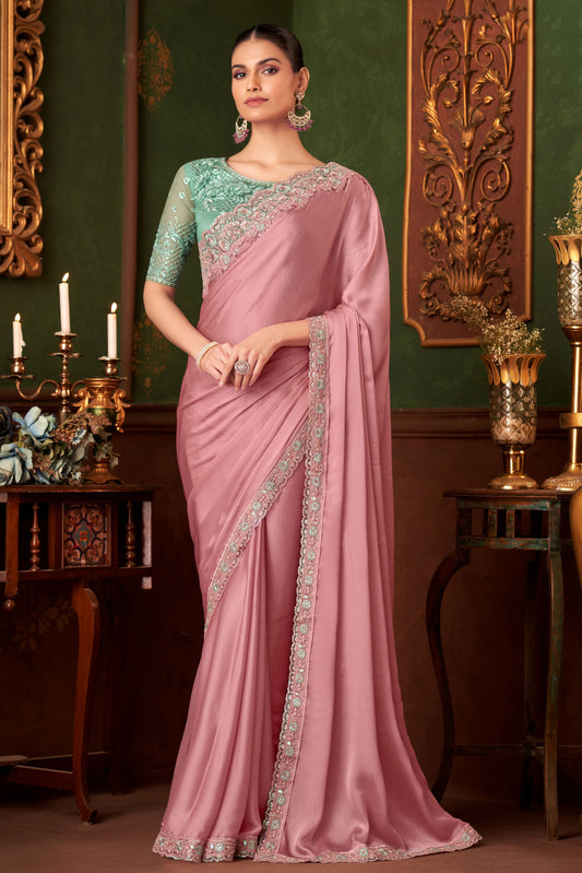 Pink Embroidered Chiffon Silk Saree-ZB133574_1_SareeButa.com