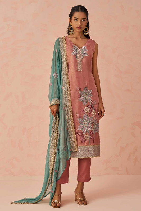 Pink Readymade Embroidered Crush Silk Suit-SS451_1_SareeButa.com