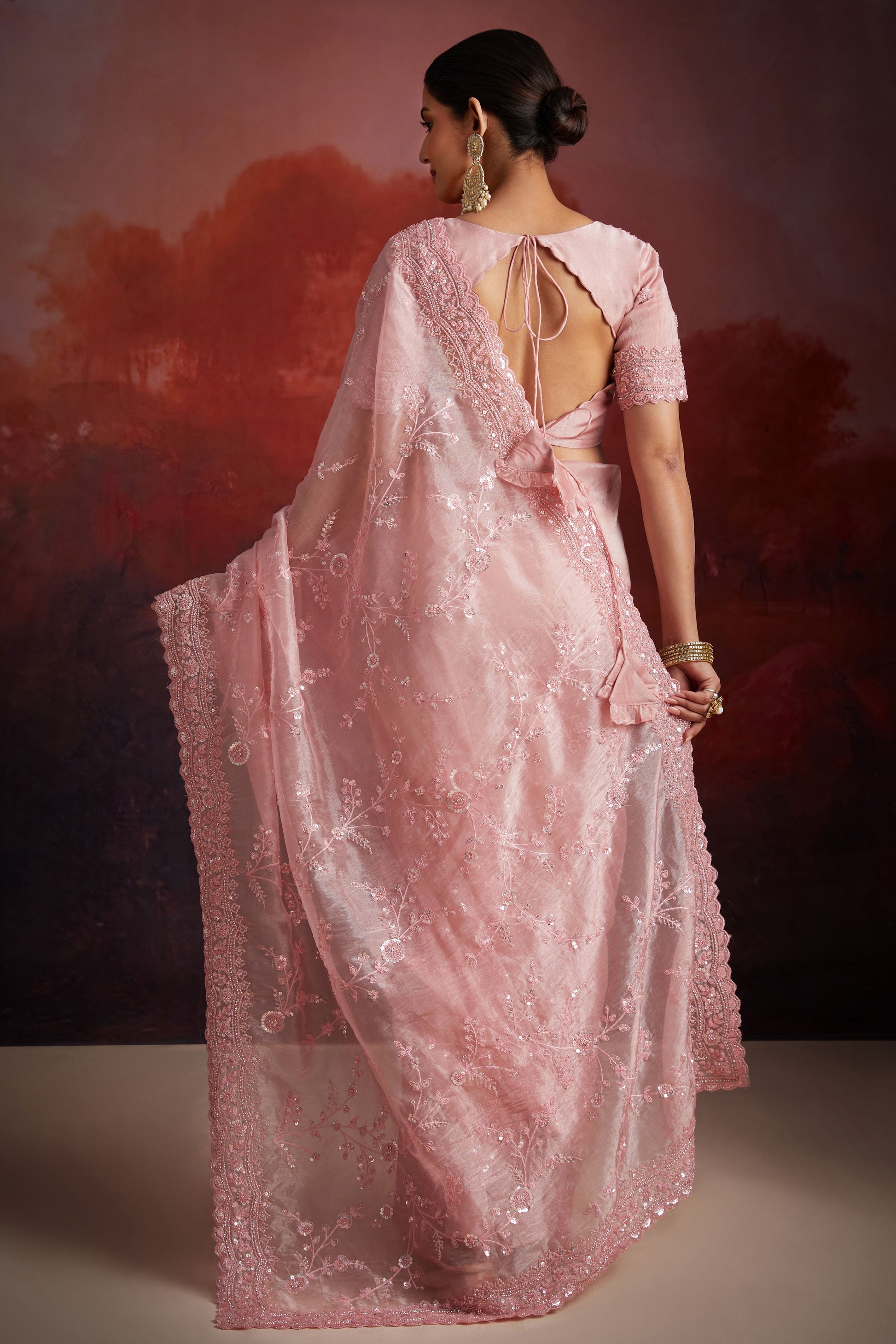 Pink Embroidered Organza Saree-ZB133723_4_SareeButa.com