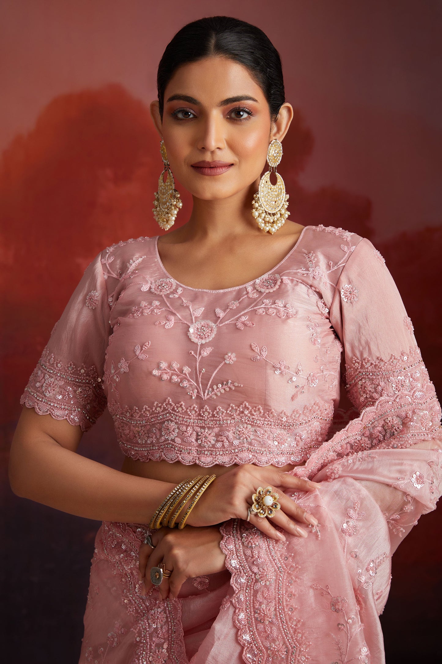 Pink Embroidered Organza Saree-ZB133723_5_SareeButa.com