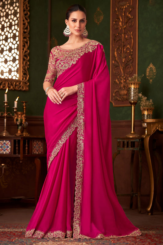 Pink Embroidered Satin Silk Saree-ZB133573_1_SareeButa.com