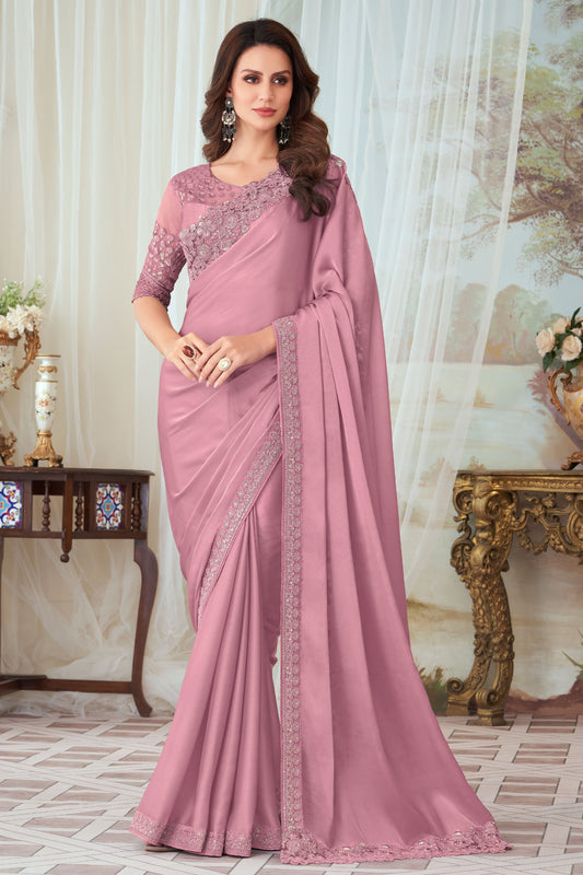 Purple Embroidered Silk Saree-ZB133201_1_SareeButa.com