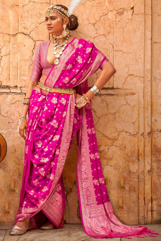 Pink Georgette Saree-ZB133154_1_SareeButa.com