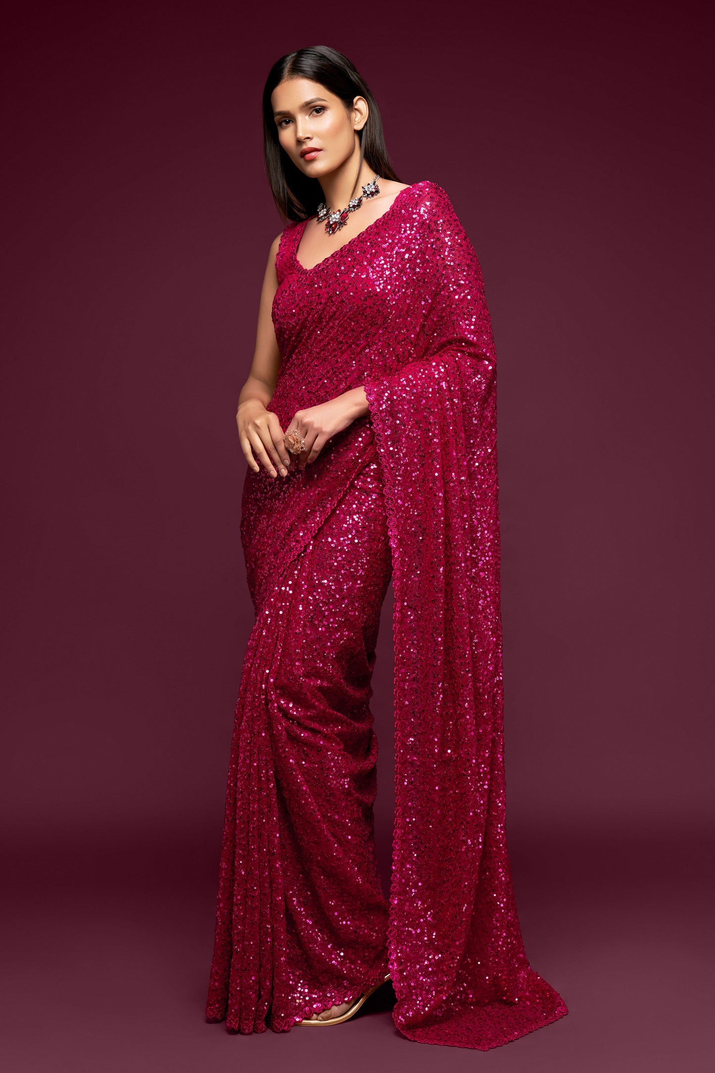 pink-georgette-sequin-saree-zb131760_1_SareeButa.com