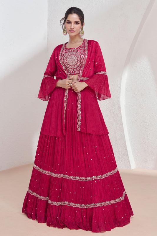 Pink Georgette Skirt Set-ZBSS100063_1