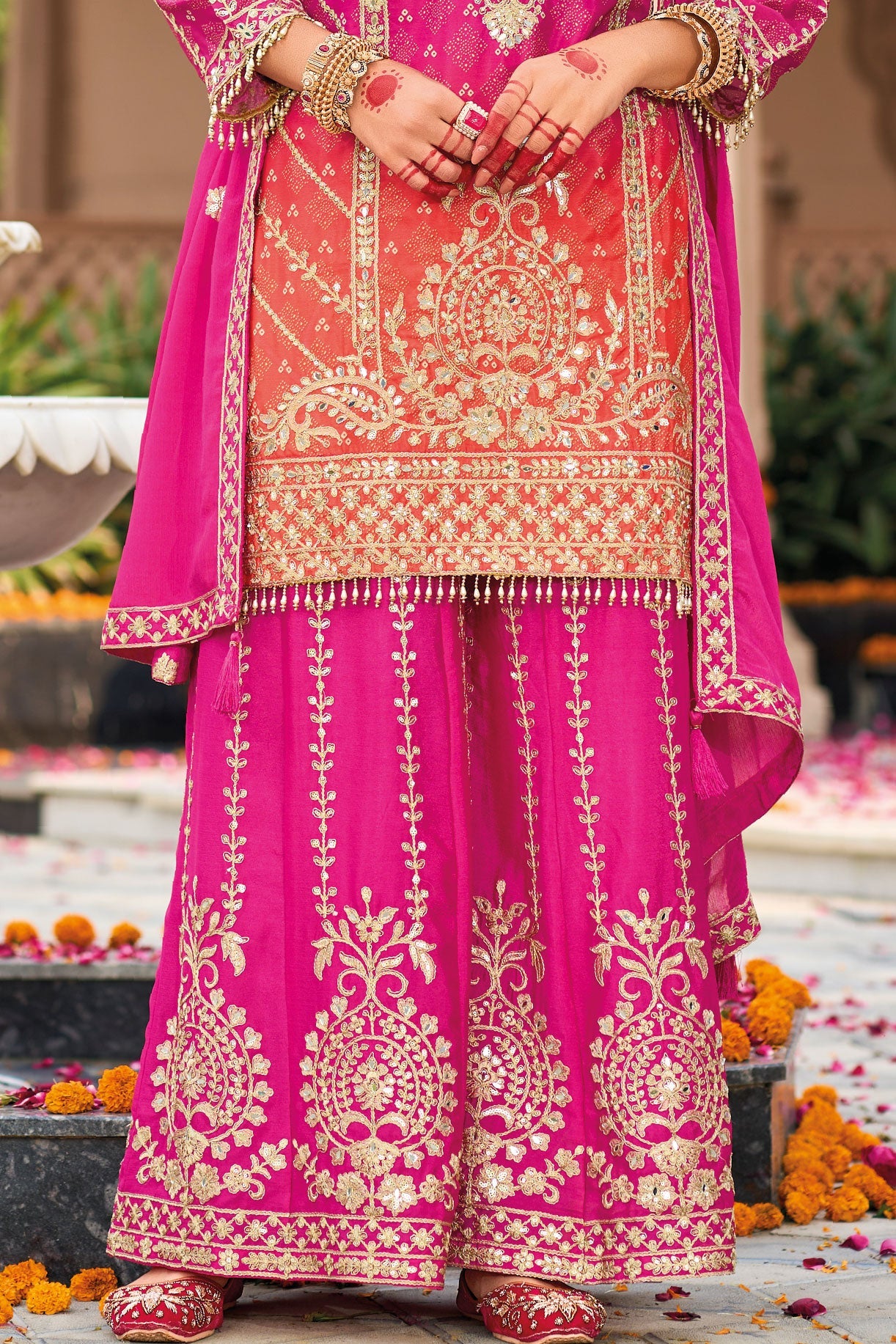 Pink Heavy Work Chinon Readymade Suit-SS142_3_SareeButa.com