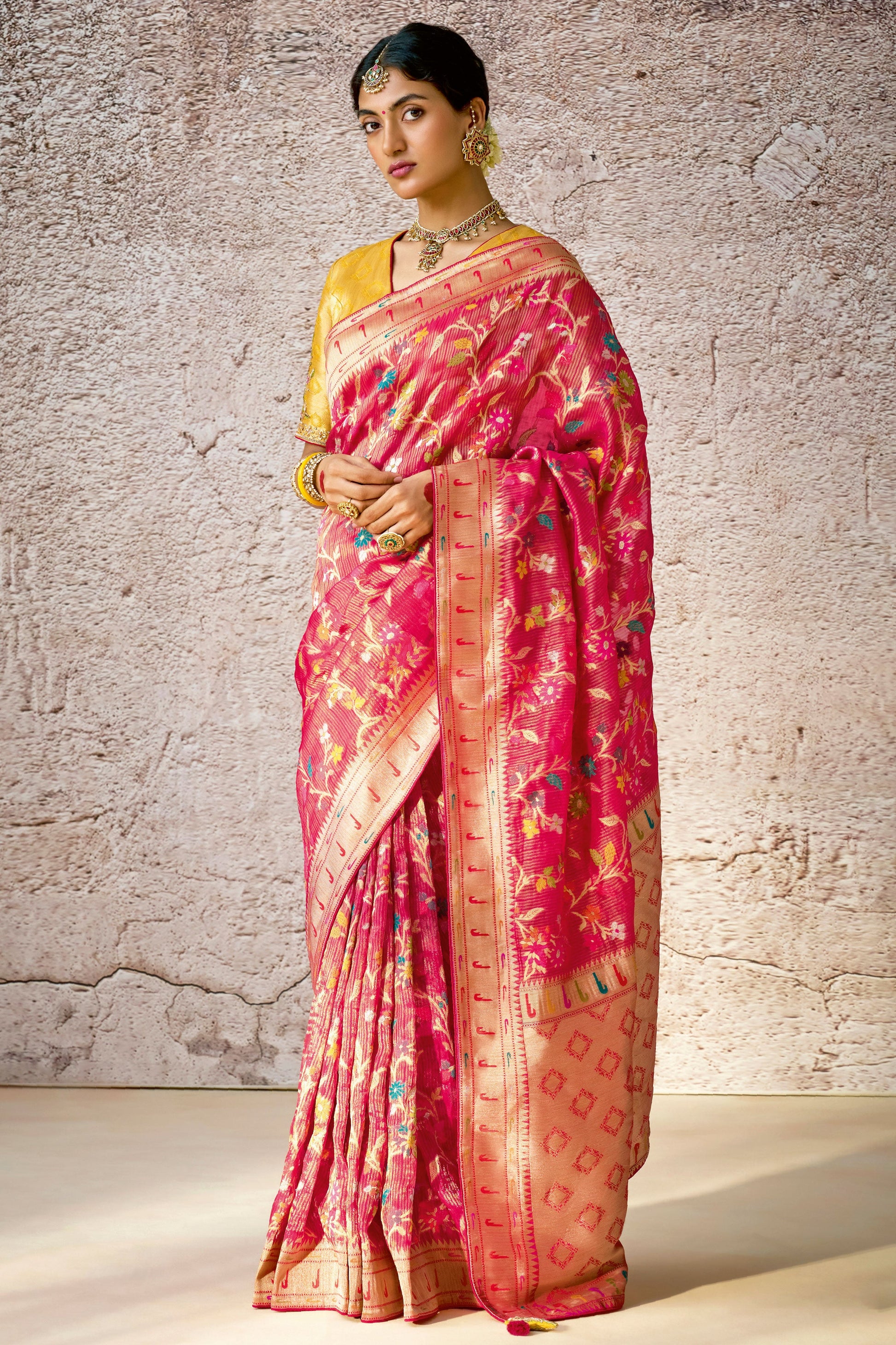 pink-kora-silk-banarasi-saree-zb132840_1_SareeButa.com