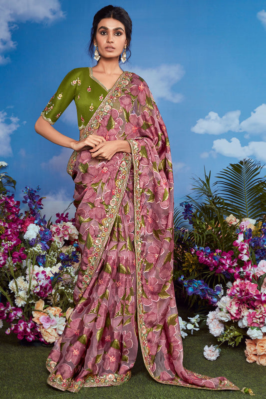 Pink Organza Brasso Saree-ZB132892_1_SareeButa.com