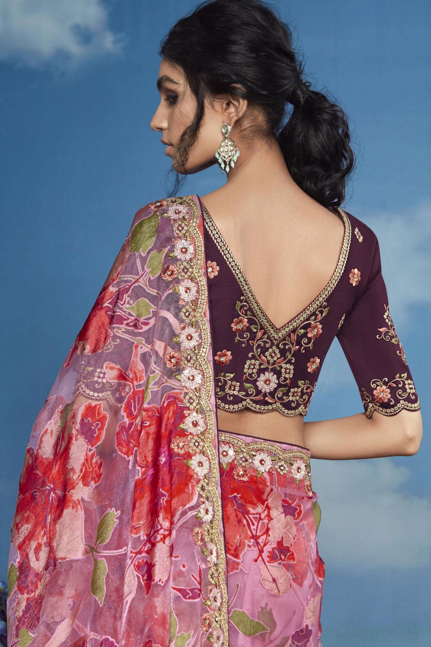 Pink Organza Brasso Saree-ZB132894_4_SareeButa.com