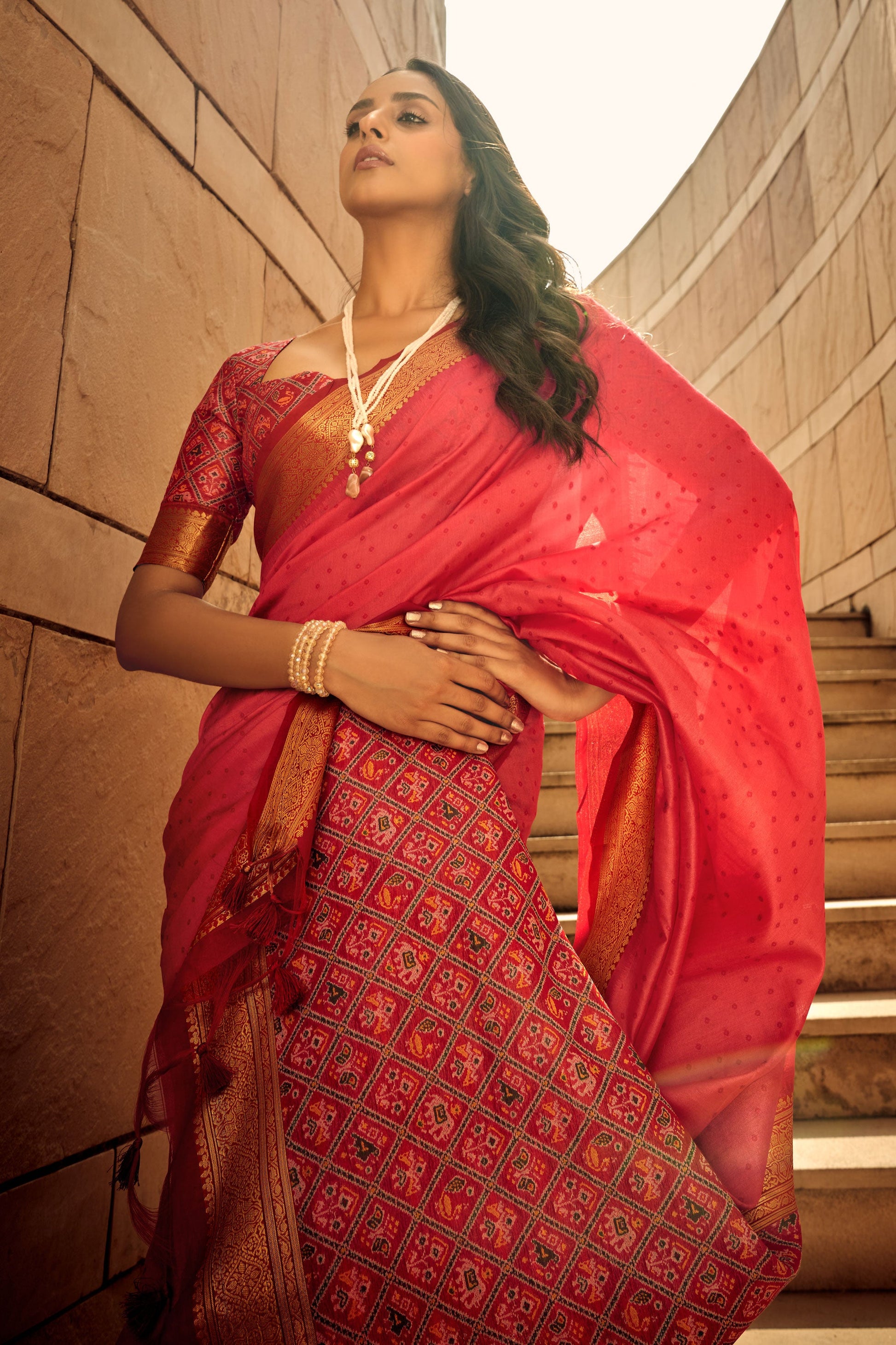 Pink Patola Silk Saree-ZB130626_2