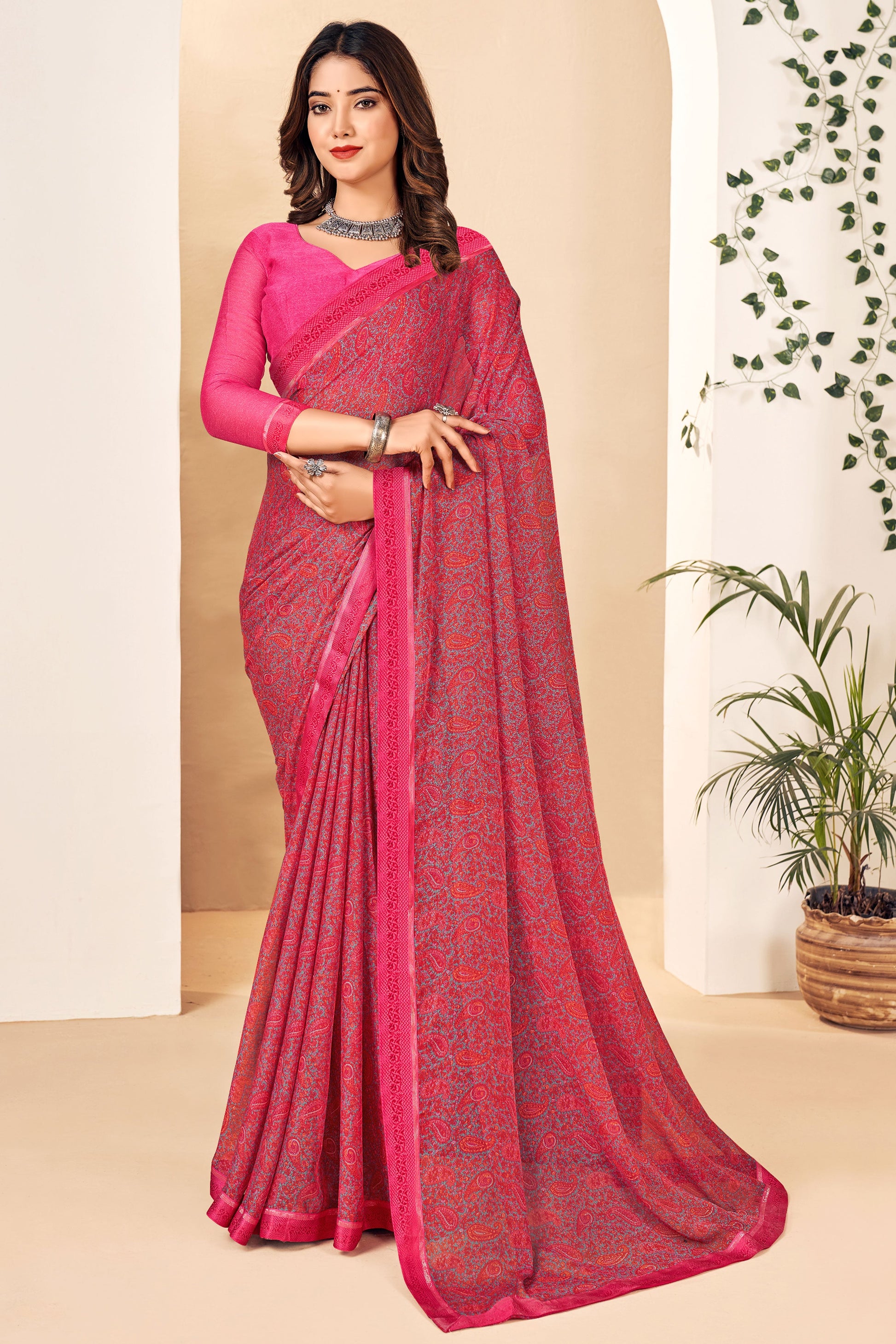 pink-printed-chiffon-saree-zb132696_1_SareeButa.com