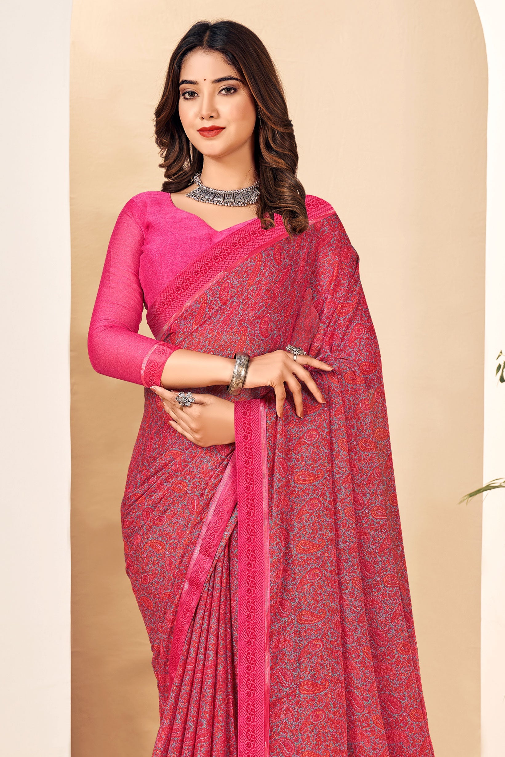 pink-printed-chiffon-saree-zb132696_2_SareeButa.com