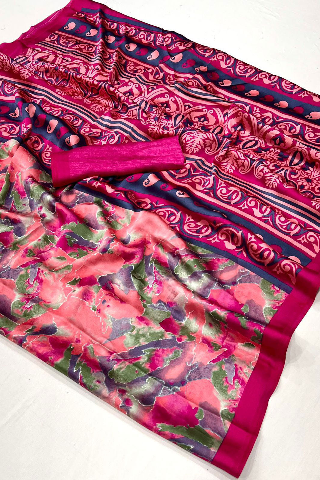 Pink Printed Crepe Saree-ZB133001_3