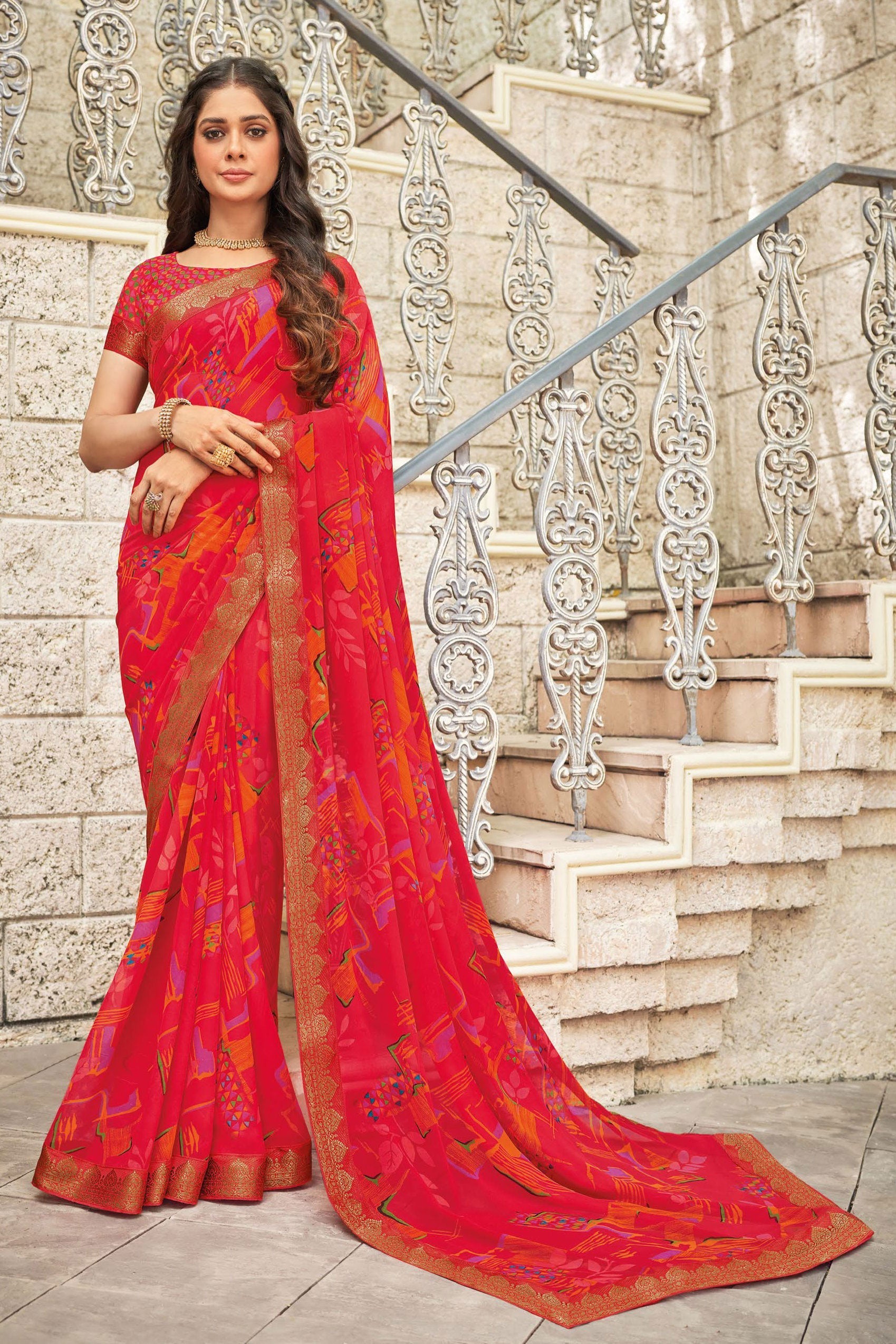 pink-printed-georgette-saree-zb130905_1_SareeButa.com